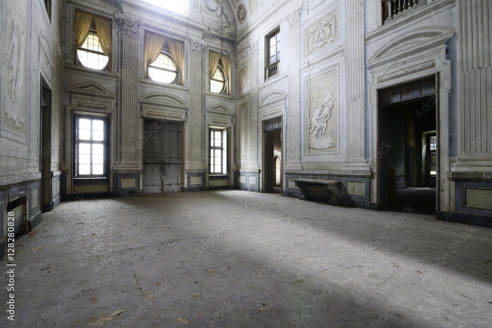 Urbex - ancient abandoned baroque room - obrazy, fototapety, plakaty 