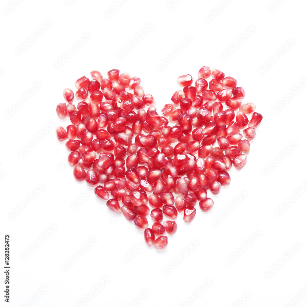 pomegranate seeds in shape of heart pomegranate seeds in shape of heart