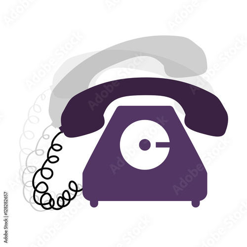 antique phone design with cord and shadow vector illustration photo