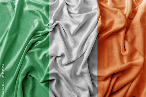 Ruffled waving Ireland flag