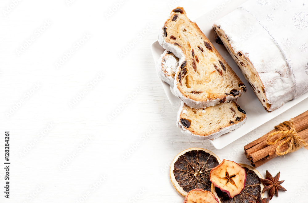 Christmas Stollen and space for text Christmas Stollen and space for text