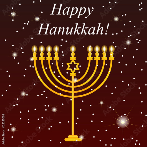Happy Hanukkah vector background. Greeting card. Hanukkah banner