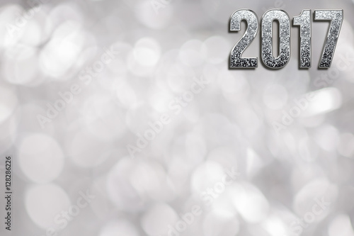 Happy New Year 2017. Background with diamond sparkling texture font and silve...