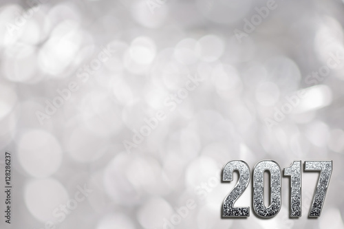 Happy New Year 2017. Background with diamond sparkling texture font and silve...