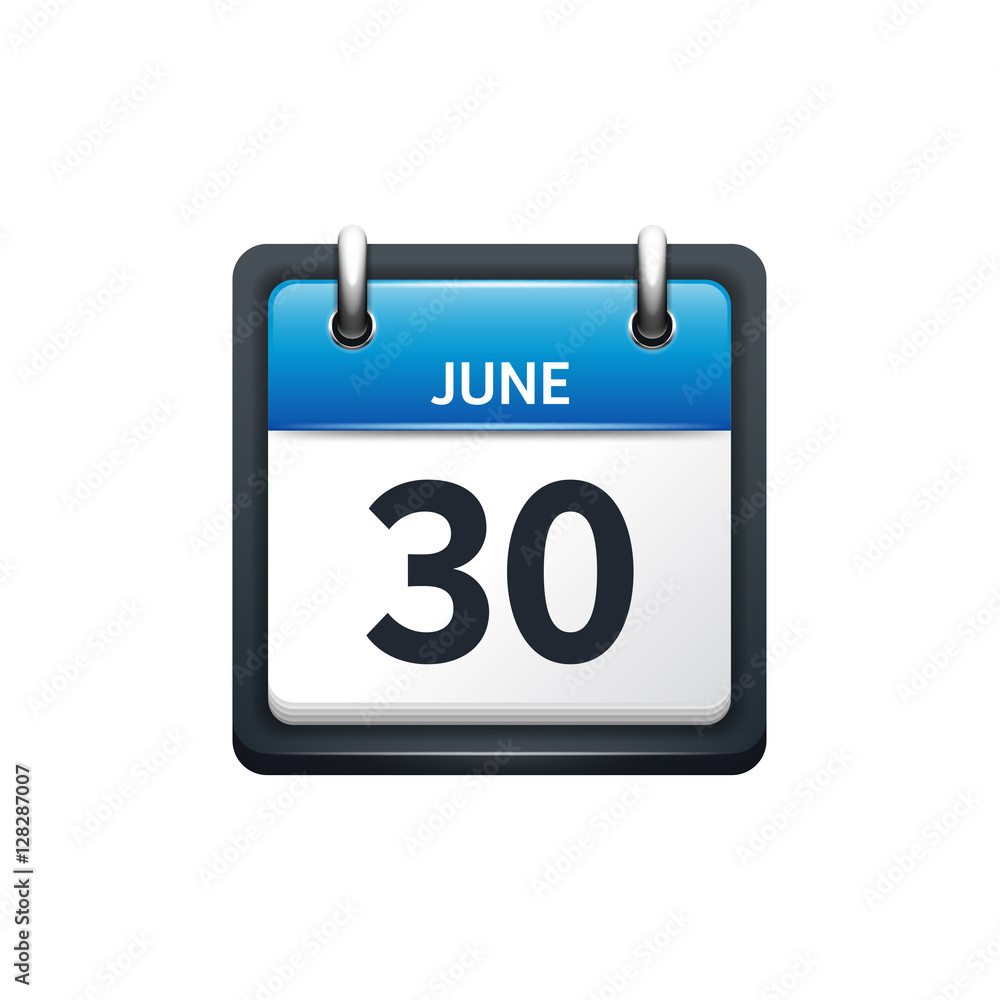 June 30. Calendar icon.Vector illustration,flat style.Month and date.Sunday,Monday,Tuesday,Wednesday,Thursday,Friday,Saturday.Week,weekend,red letter day. 2017,2018 year.Holidays. June 30. Calendar icon.Vector illustration,flat style.Month and date.Sunday,Monday,Tuesday,Wednesday,Thursday,Friday,Saturday.Week,weekend,red letter day. 2017,2018 year.Holidays.