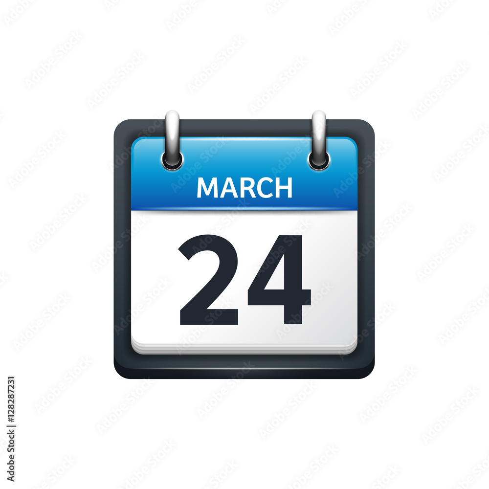 March 24. Calendar icon.Vector illustration,flat style.Month and date.Sunday,Monday,Tuesday,Wednesday,Thursday,Friday,Saturday.Week,weekend,red letter day. 2017,2018 year.Holidays. March 24. Calendar icon.Vector illustration,flat style.Month and date.Sunday,Monday,Tuesday,Wednesday,Thursday,Friday,Saturday.Week,weekend,red letter day. 2017,2018 year.Holidays.