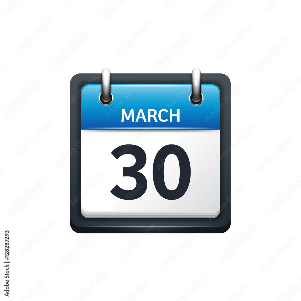 March 30. Calendar icon.Vector illustration,flat style.Month and date.Sunday,Monday,Tuesday,Wednesday,Thursday,Friday,Saturday.Week,weekend,red letter day. 2017,2018 year.Holidays. March 30. Calendar icon.Vector illustration,flat style.Month and date.Sunday,Monday,Tuesday,Wednesday,Thursday,Friday,Saturday.Week,weekend,red letter day. 2017,2018 year.Holidays.