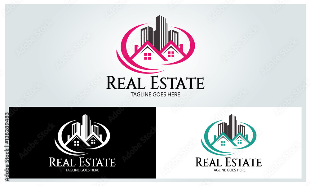 Real estate logo design template ,House logo ,Building logo ,Vector illustration