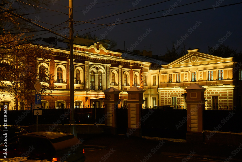 Illuminated buildings in Moscow
