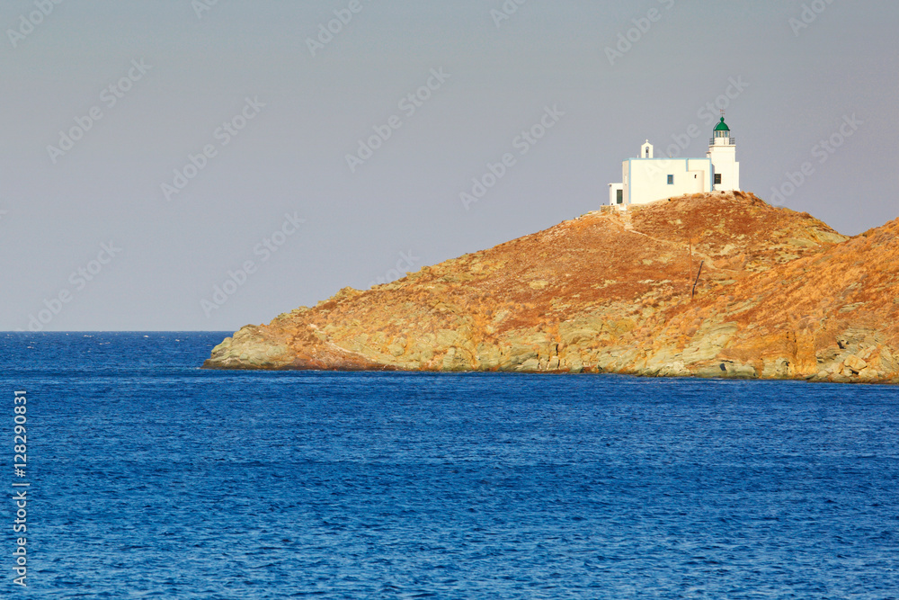 The lighthouse at Korissia of Kea, Greece