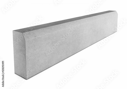 Grey curbstone on white background