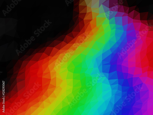 Rainbow low poly triangle style vector mosaic background