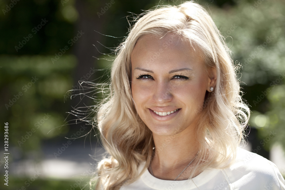 Portrait close up of young beautiful blonde woman Portrait close up of young beautiful blonde woman
