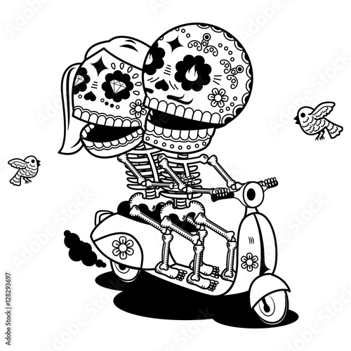 Vector illustration of skeletons