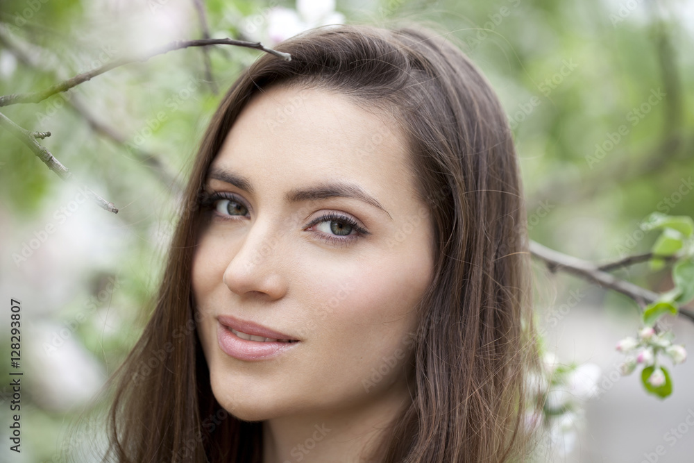 Portrait close up of young beautiful brunette woman Portrait close up of young beautiful brunette woman