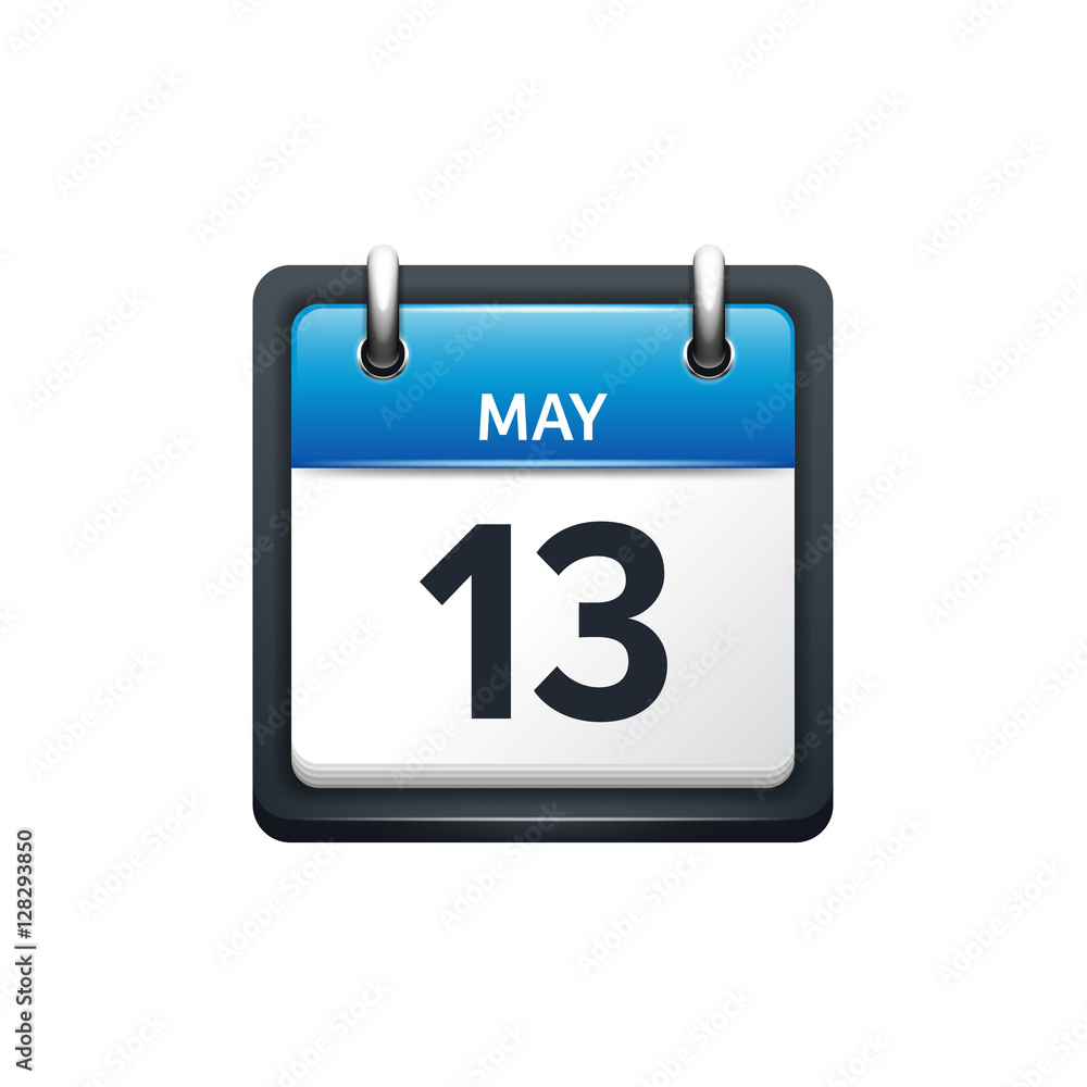 May 13. Calendar icon.Vector illustration,flat style.Month and date.Sunday,Monday,Tuesday,Wednesday,Thursday,Friday,Saturday.Week,weekend,red letter day. 2017,2018 year.Holidays. May 13. Calendar icon.Vector illustration,flat style.Month and date.Sunday,Monday,Tuesday,Wednesday,Thursday,Friday,Saturday.Week,weekend,red letter day. 2017,2018 year.Holidays.