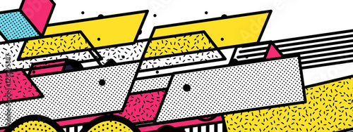 Glitched horizontal stripes. Colorful night lights. Digital signal error. Abstract background for a poster, cover, business card or postcard. Element of design.