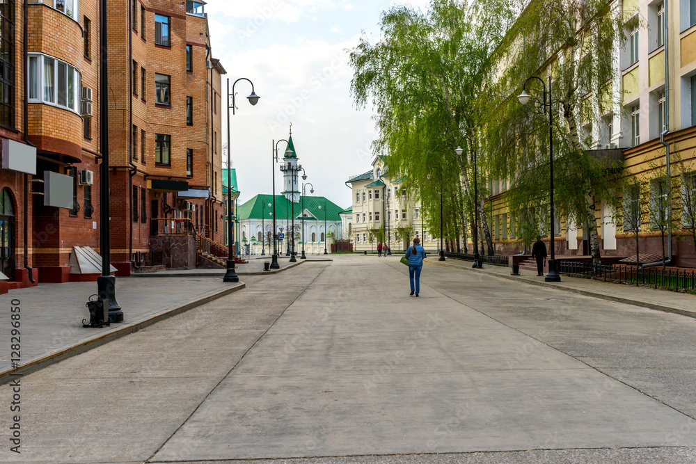 Pedestrian street in the Old Tatar settlement in Kazan, Russia