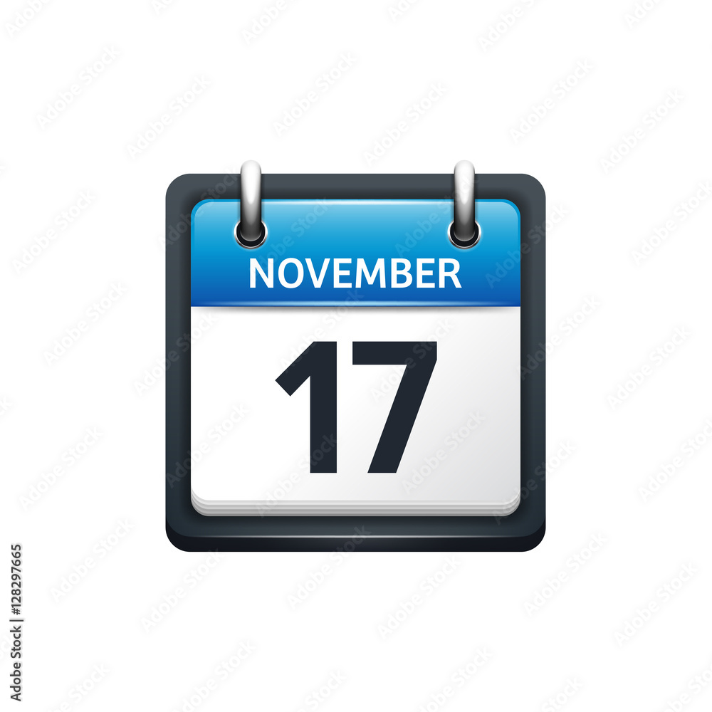 November 17. Calendar icon.Vector illustration,flat style.Month and date.Sunday,Monday,Tuesday,Wednesday,Thursday,Friday,Saturday.Week,weekend,red letter day. 2017,2018 year.Holidays. November 17. Calendar icon.Vector illustration,flat style.Month and date.Sunday,Monday,Tuesday,Wednesday,Thursday,Friday,Saturday.Week,weekend,red letter day. 2017,2018 year.Holidays.