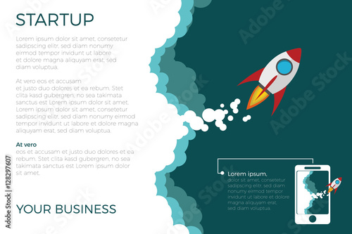 Flat Design business Startup