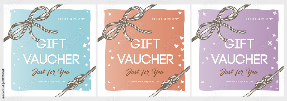 Set of Gift Premium Certificate. Gift card. Gift voucher ...
