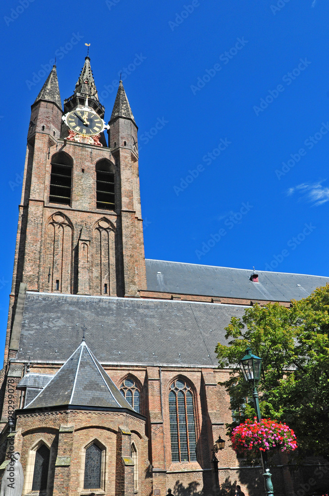 Fototapeta premium I canali di Delft - Olanda - Paesi Bassi, la Oude Kerk