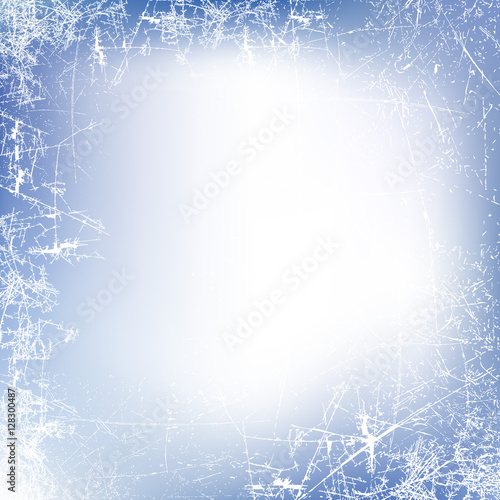 New Year background. Frosted glass texture. Night frosted window. Vector illustration