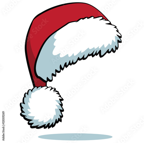Cartoon Santa hat isolated on white EPS 10 vector