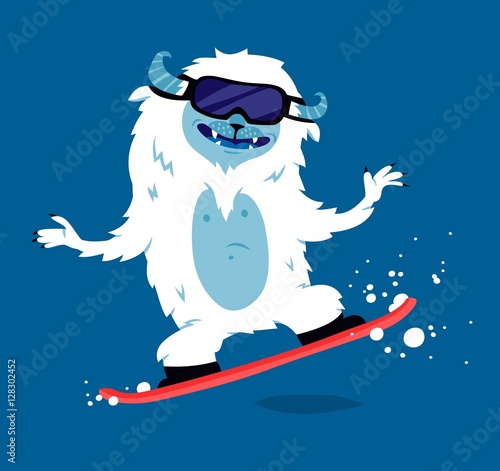 Cute yeti biigfoot monster vector set.