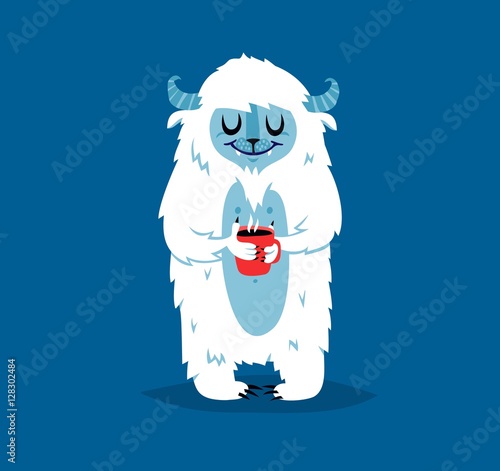 Cute yeti biigfoot monster vector set.