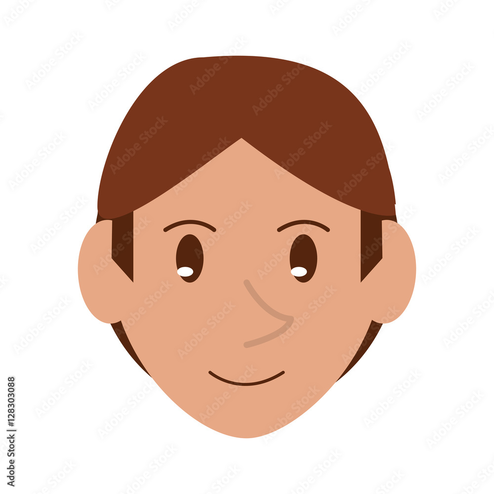 young face guy brown hair smile vector illustration eps 10 young face guy brown hair smile vector illustration eps 10