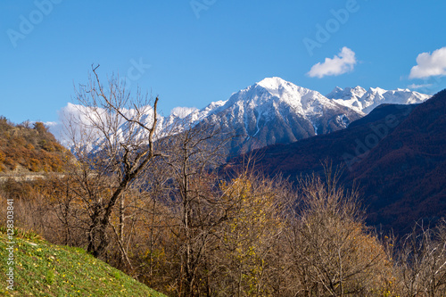 mountain landscape with snow and cloud