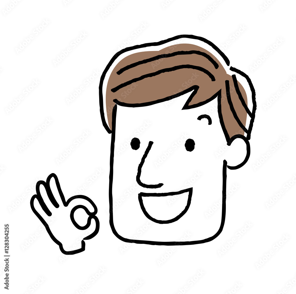 男性 顔 表情 Okサイン Stock Vector Adobe Stock
