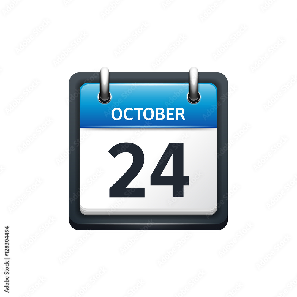 October 24. Calendar icon.Vector illustration,flat style.Month and date.Sunday,Monday,Tuesday,Wednesday,Thursday,Friday,Saturday.Week,weekend,red letter day. 2017,2018 year.Holidays. October 24. Calendar icon.Vector illustration,flat style.Month and date.Sunday,Monday,Tuesday,Wednesday,Thursday,Friday,Saturday.Week,weekend,red letter day. 2017,2018 year.Holidays.