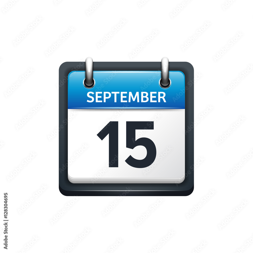 September 15. Calendar icon.Vector illustration,flat style.Month and date.Sunday,Monday,Tuesday,Wednesday,Thursday,Friday,Saturday.Week,weekend,red letter day. 2017,2018 year.Holidays. September 15. Calendar icon.Vector illustration,flat style.Month and date.Sunday,Monday,Tuesday,Wednesday,Thursday,Friday,Saturday.Week,weekend,red letter day. 2017,2018 year.Holidays.