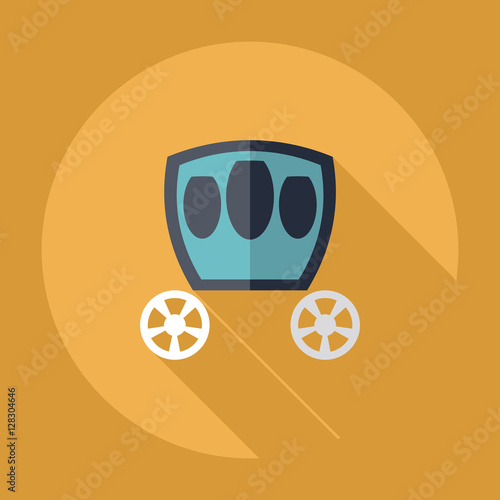 Flat modern design with shadow Icon  carriage