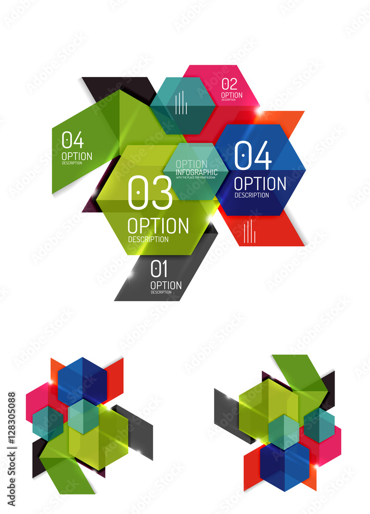 Abstract paper geometric infographic templates Abstract paper geometric infographic templates