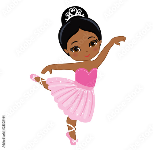 Vector illustration of cute little ballerina.