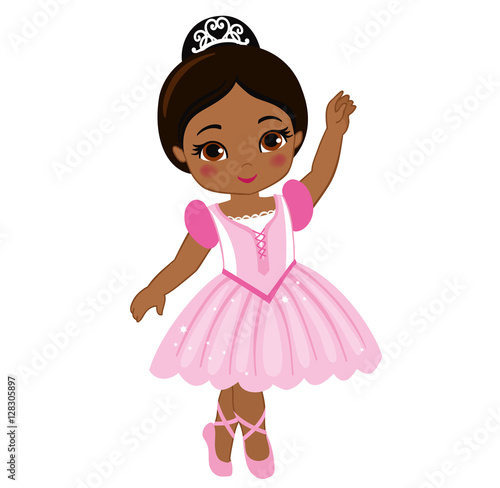 Vector illustration of cute little ballerina.