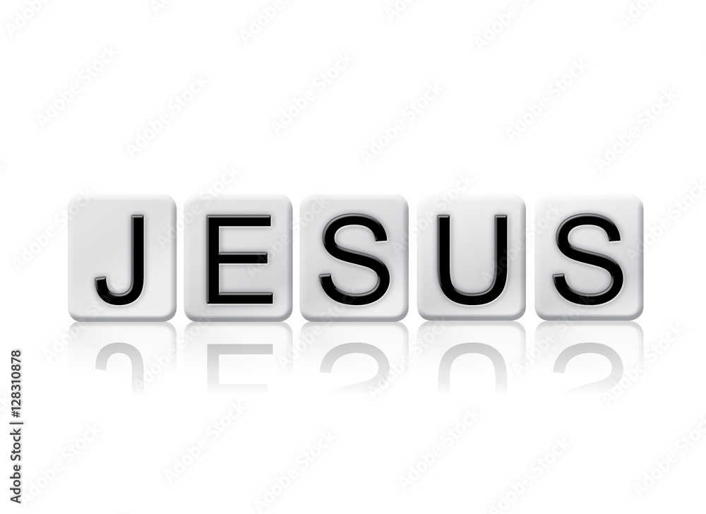 Jesus Isolated Tiled Letters Concept and Theme