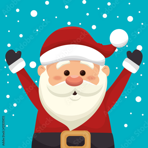 happy merry christmas santa claus character vector illustration design