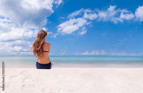 Girl dreaming on the beach © Irina