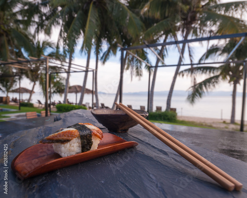 Sushi on the beach