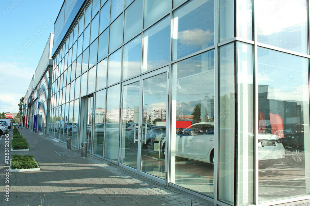 Naklejka premium Building of car dealership and service centre