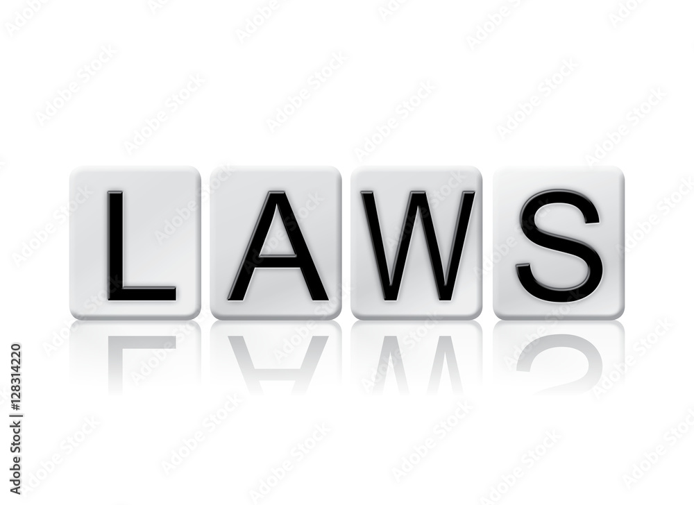 Laws Isolated Tiled Letters Concept and Theme
