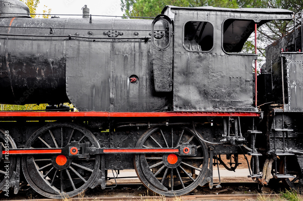 Locomotora de vapor, trenes antiguos, Alcázar de San Juan, Ciudad Real Locomotora de vapor, trenes antiguos, Alcázar de San Juan, Ciudad Real