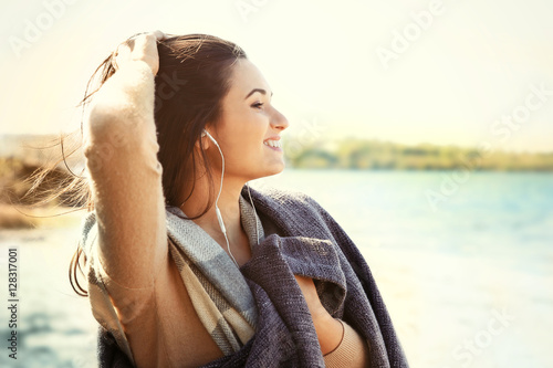 Beautiful girl relaxing on ...