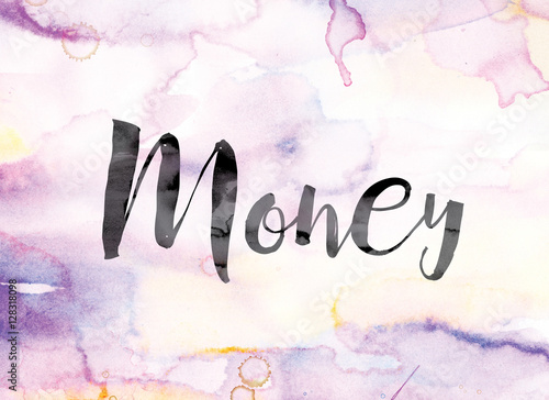 Money Colorful Watercolor and Ink Word Art