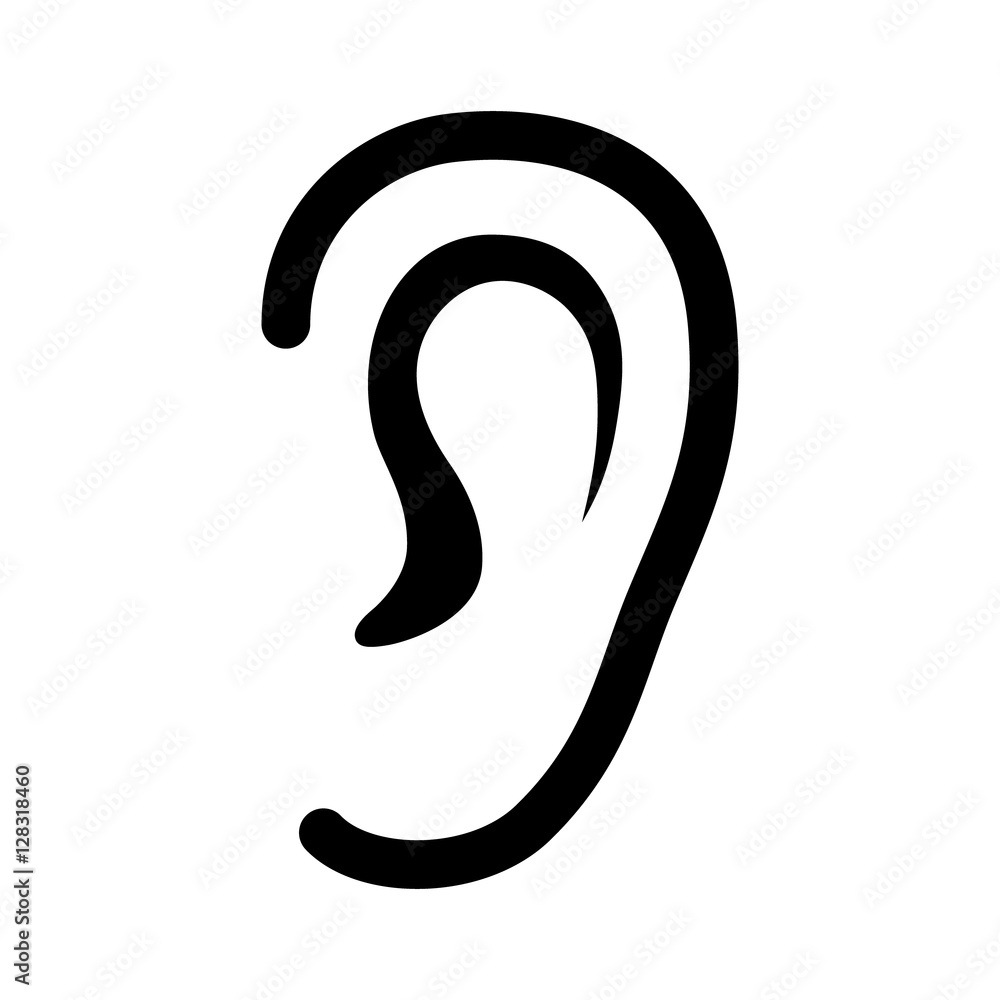 Ear or hearing line art icon for apps and websites Ear or hearing line art icon for apps and websites