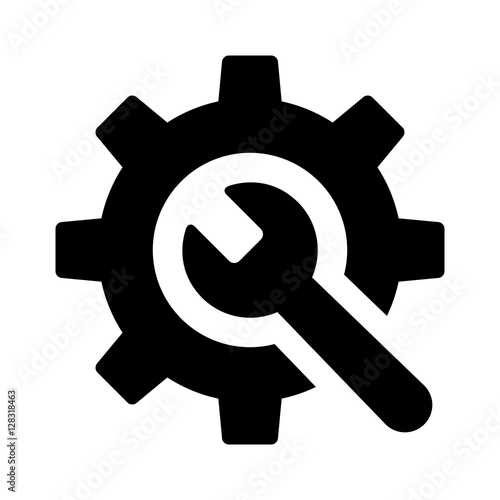 Wrench and gear / preferences or configurations flat icon for apps and websites
